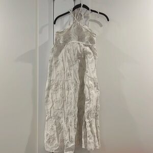 Athena Procopiu Floral White Dress MIDI Cotton Silk